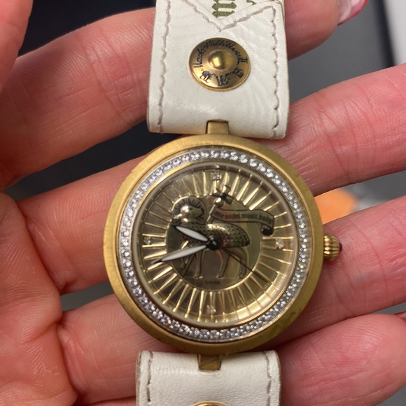 L.A.M.B. Crystal white/green watch Bloom To Perish NWT - Picture 6 of 8